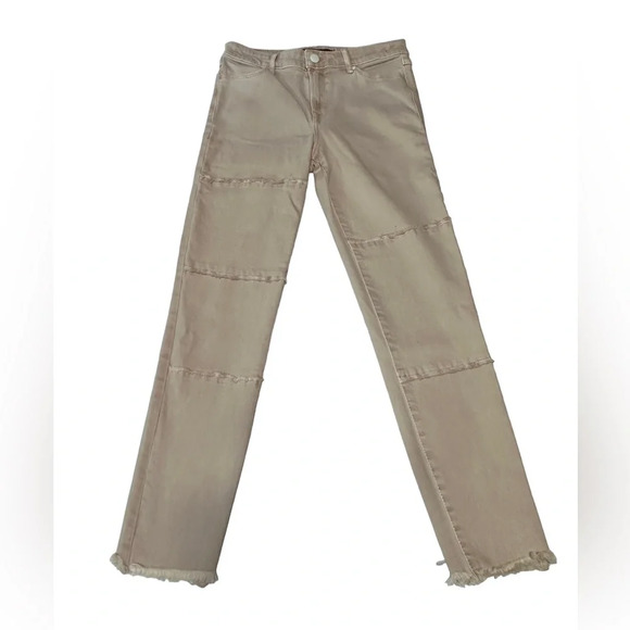 Abercrombie & Fitch Stretch Khaki Jeans with Fringe Detailed Legs - Picture 1 of 9